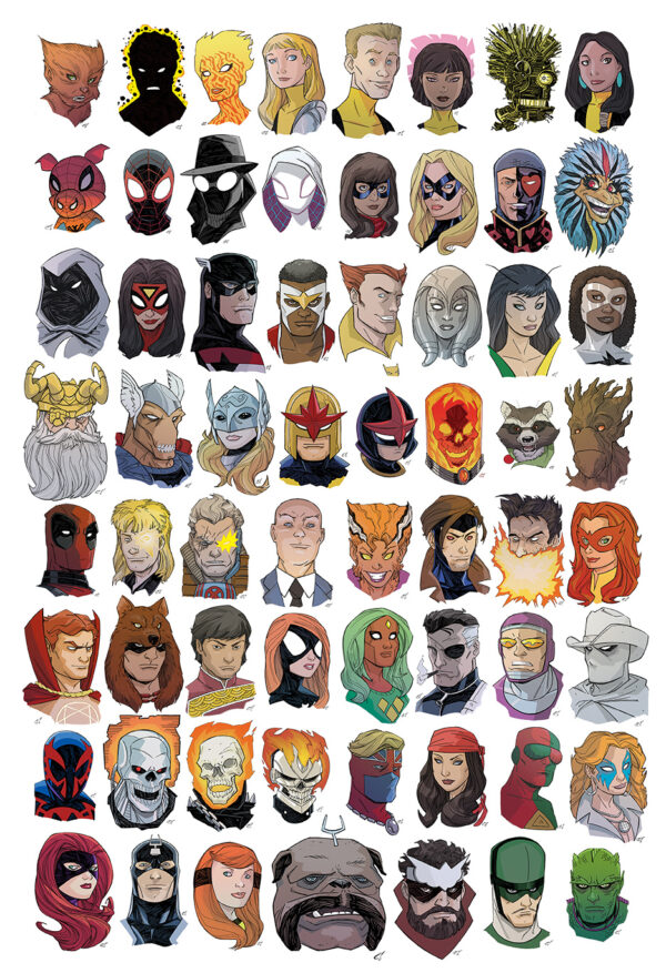 HEADSHOTS! 13X19" MARVEL HEROES PRINT #2