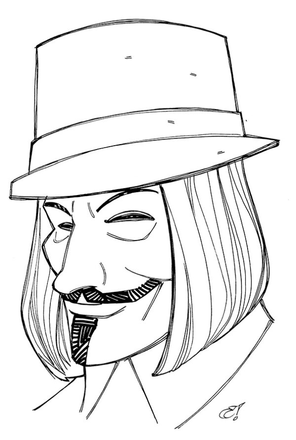 GUY FAWKES Head Sketch Craig Rousseau