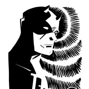 daredevil b/w sketch