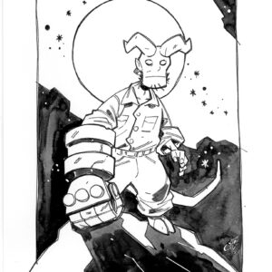 young hellboy sketch