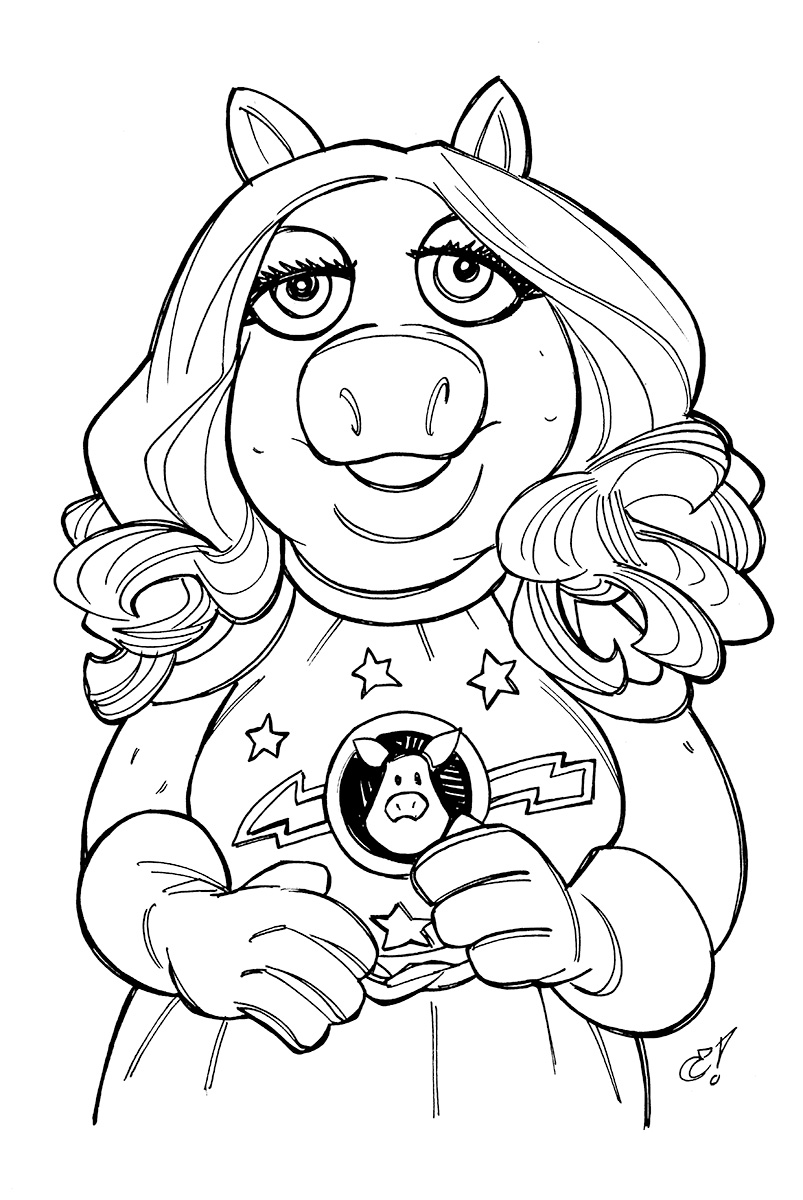 muppets-pigsinspace-firstmatepiggy-bw